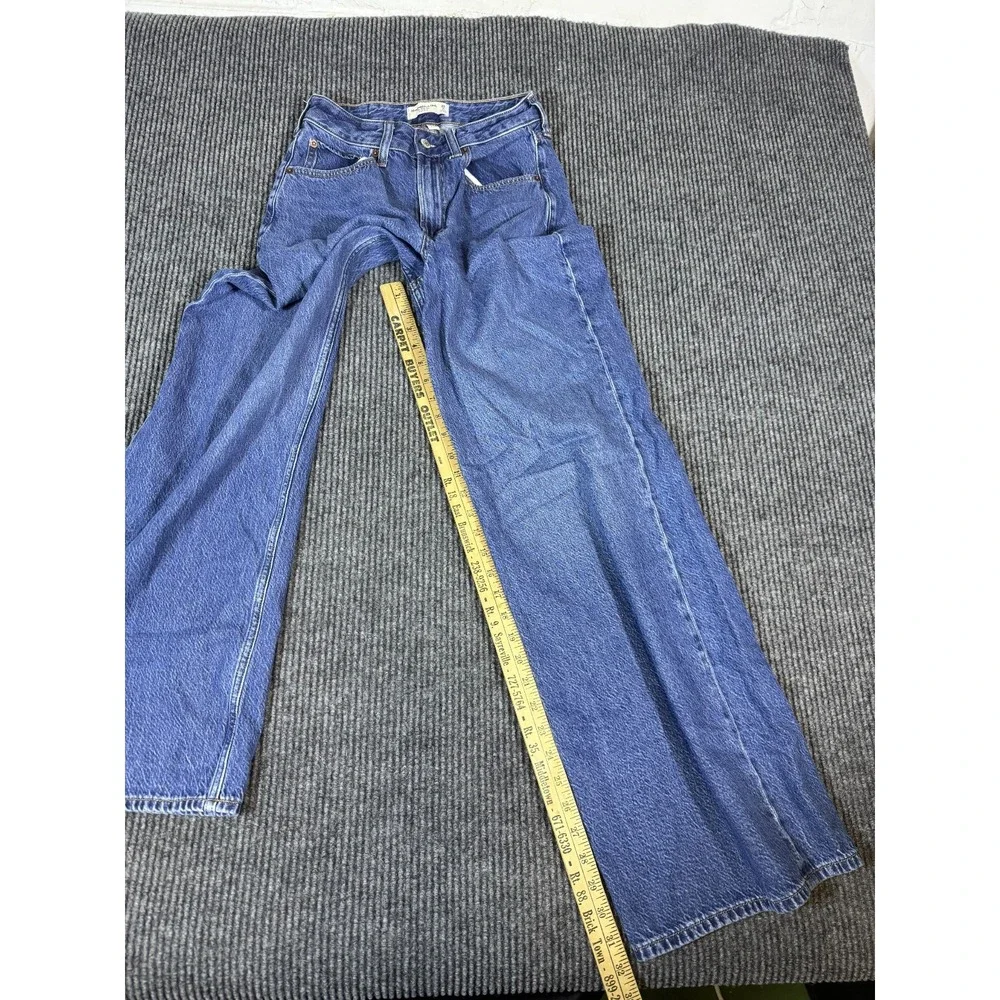 Abercrombie & Fitch The Wide Leg High Rise Curve Love Jeans Women 26 x 32 Baggy